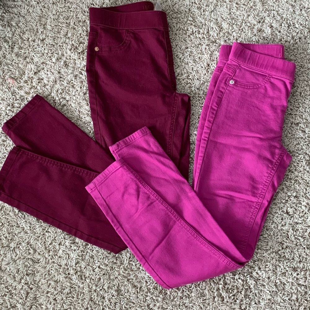 2 pair of colored girls jeans